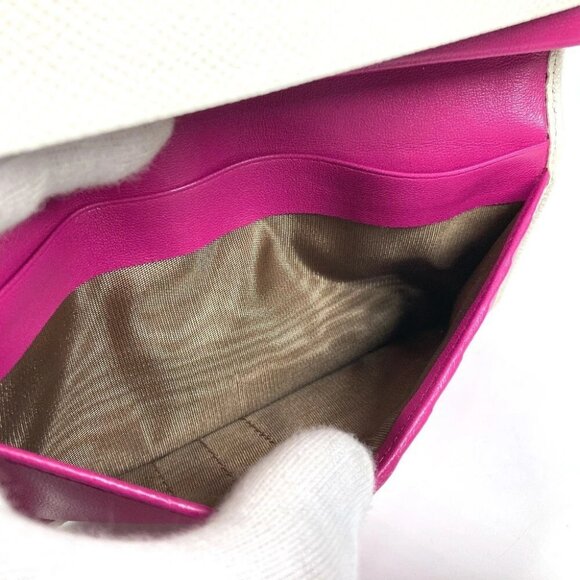 BVLGARI Bulgari Bulgari Logo Clip long wallet bifold Long Wallet Leather White - Picture 14 of 16